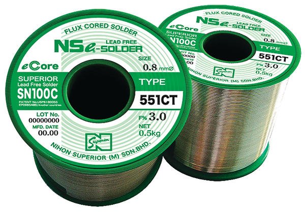 Fluxed-cored solder wire
