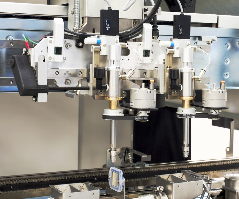 Dual-simultaneous programmable pitch cuts conformal coating time in half