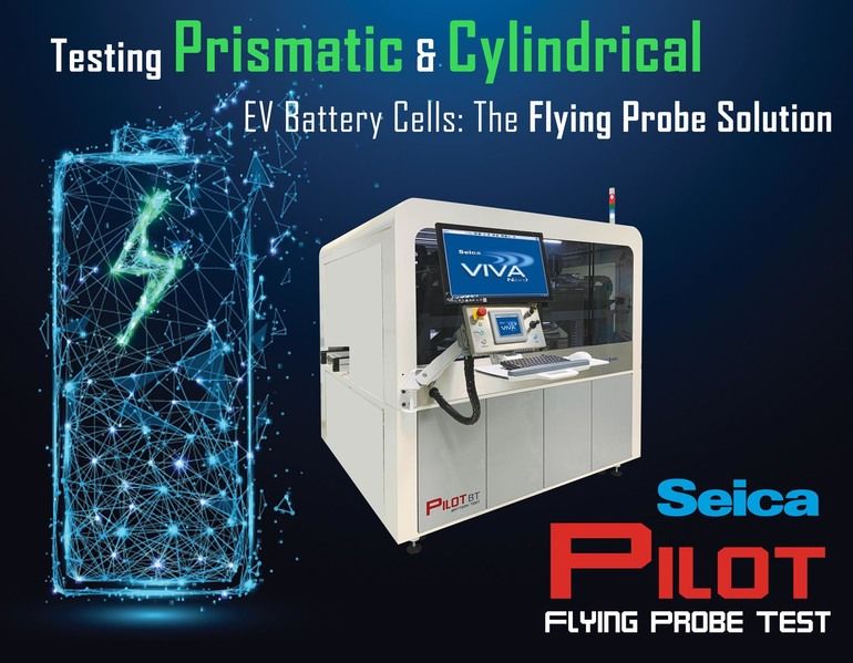 Seica flying probes able to test prismatic and cylindrical EV battery cells