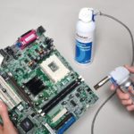 Cleaning PCB with dispensing system
