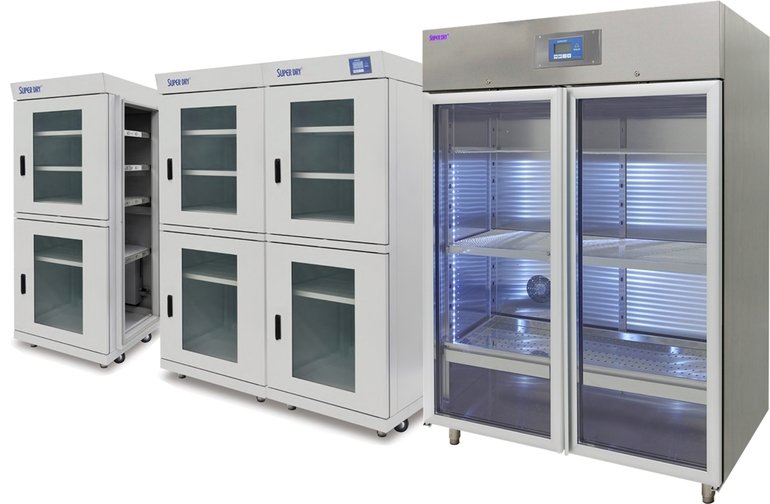 Ultra-low humidity dry cabinets with patented Zeolite technology